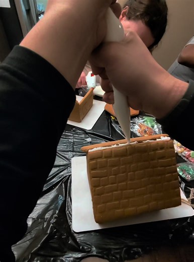 Holiday Time!! #christmas #gingerbreadhouse #frosting #fyp | Gingerbread House