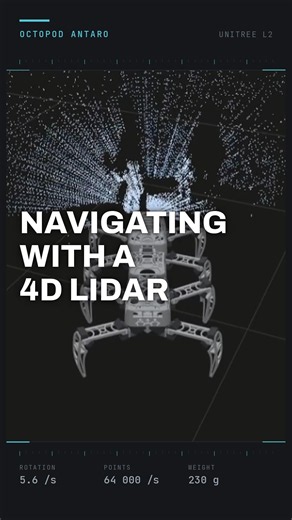 Octopod navigating with a 4D Lidar