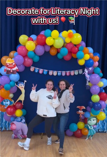 When the Dynamic Duo is in charge of decorating for Literacy Night! 📖✨ #dynamicduo #creative #teachersoftiktok #fyp #decoratewithme