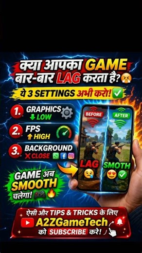 Game Lag Fix 😱 3 Settings Change Now! #shorts