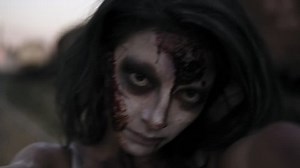 Portrait Creepy Female Zombie Wounded Face Stock Footage Video (100% Royalty-free) 1016821822 | Shutterstock