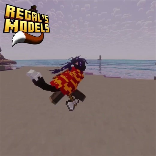 Fully Animated Cat OC Commissioned Player Model with Poncho for Minecraft CPM