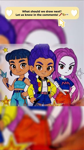 Drawing Mira, Zoey & Rumi Avatars | K-Pop Demon Hunters Fan Art ✏️✨