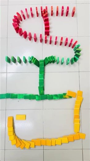 Colorful Domino Art – Satisfying Design with Red, Green & Yellow Blocks ✨CHA #shorts #domino #2025