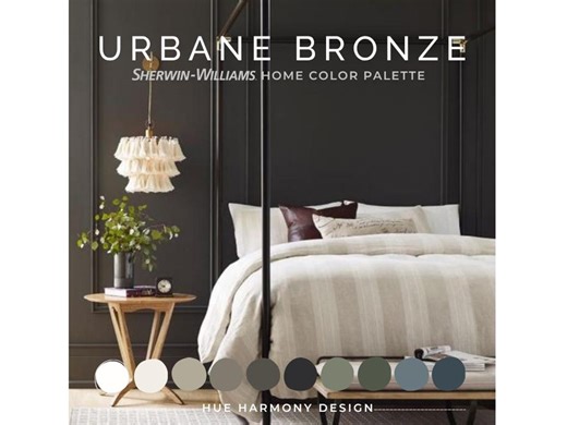 Urbane Bronze Sherwin Williams Paint Palette | Whole Home Paint Color Scheme Urbane Bronze Complimentary Warm Neutral Paint Colors 2026 - Etsy