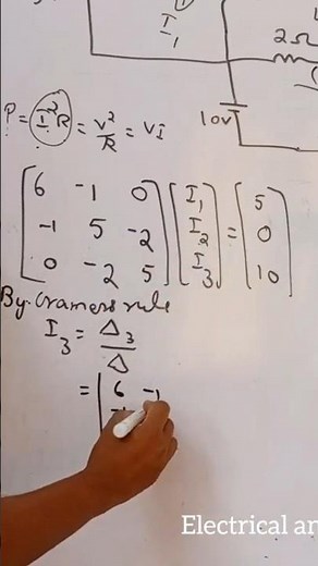 using Cramers rule to find the unknown current in Mesh Analysis