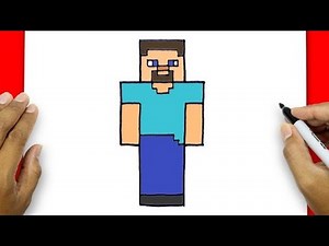 How to draw Steve from Minecraft ✏️ step by step tutorial 💜 HOW TO DRAW STEVE MINECRAFT