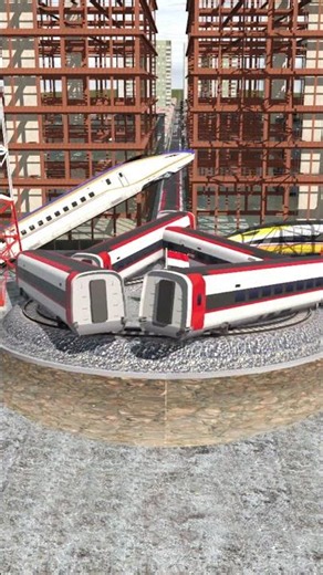 2 fast trains pass quickly, turning around on the circular track #train #railtrack #railroad #rai...