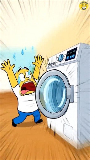 DAD vs. THE WASHING MACHINE MAZE 🧺😵‍💫 | Yellow Toon Tales #shorts #viralshorts