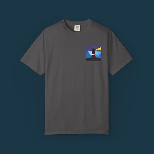 Embroidery Lighthouse Graphic T-shirt | Nautical Coastal Ocean Design - Etsy