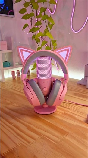 Razer Kraken Kitty V3 Pro e Seiren V3 Chroma 🩷 #razer #headset #microphone #gifted #setup #desksetup