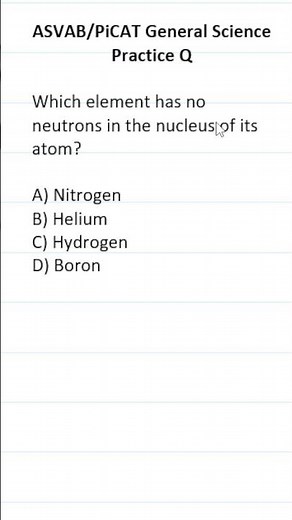 ASVAB/PiCAT General Science Practice Test Question #acetheasvab with #grammarhero