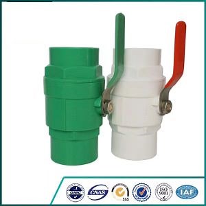 [Hot Item] White Green Gray Color 2 PCS PVC Ball Valve Ss Handle