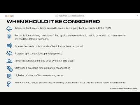 DXC Agent for Bank reconciliation in D365 FSCM