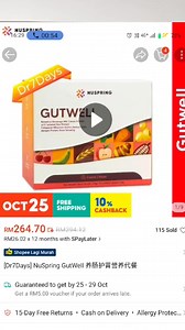 打假：Nuspring Gutwell 和 GI FORMULA 官方客服 https://wa.link/qaqjyc 购买链接： https://www.mynuspring.com/dr7days/ #药师俐频 #dr7days #gutwell #giformula #nuspring | 药师俐频 Pharmacist Lee Ping