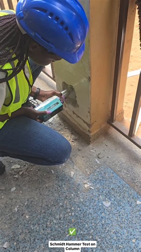 Performing Schmidt Hammer or Rebound Hammer Test during a Structural Audit exercise of an existing building. The aim is to establish the compresive strength of concrete of the structure on site Captured in the footage is an active structural retrofit site in Lavington-Nairobi🇰🇪 We are a leading Engineering and Project Management Firm. We bring together an exemplary team of construction professionals with vast experience in the built and natural environment to deliver any design and build proje