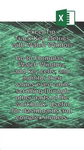 Monitor Formulas from Anywhere! #excel #watchwindow