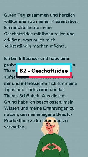 B2 Prüfung Präsentation Geschäftsidee Selbständig #learngerman #easygerman #deutschlernen #sprachenlernen #german #learningtips #languages #lernen #lernenmotivation #gesprächsthemen #b2prüfung #b2 #easy2german