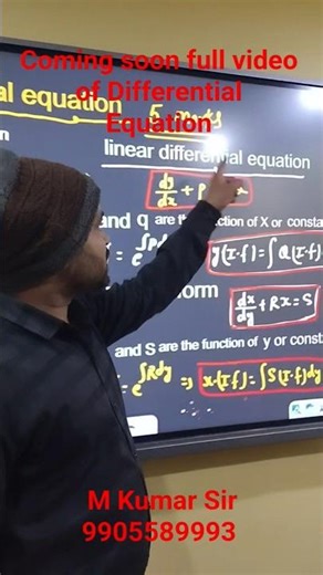 Coming Soon Differential Equation 5 Mark question By M Kumar sir