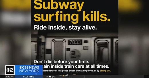 New subway ads made by teenagers tell peers "Ride inside, stay alive"