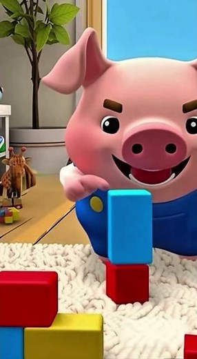 🐷Watch This Pig Build a Block Tower!🧱Kidduca 3D