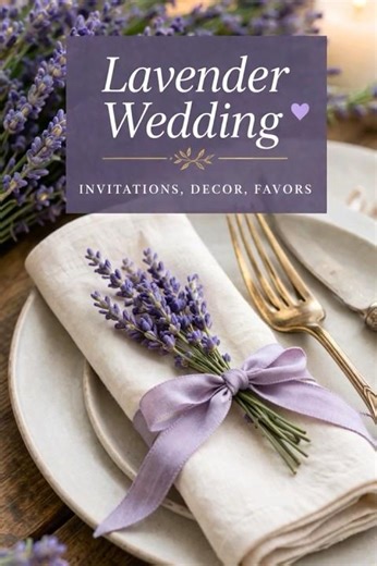 Lavender Wedding Collection 💜 Invitations, Decor & Favors