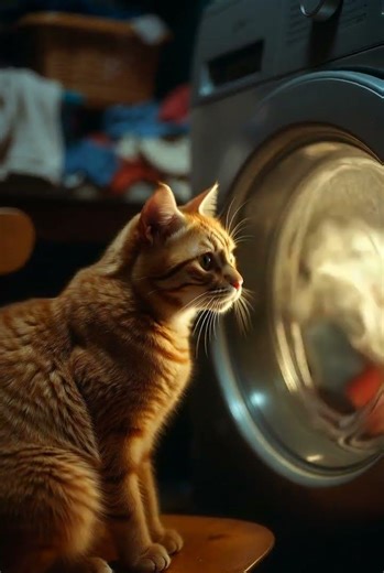Washing Machine Cat #shorts #cat #emotional #cutecat