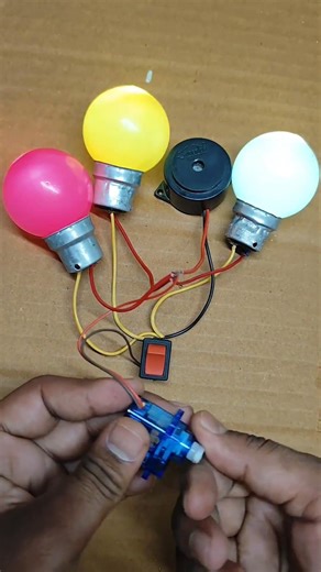 powering three color light led light and buzzer with a metal gear motor // #shortvideo