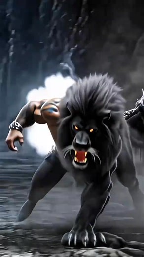 Fusión de humano, león negro y cuervo #ai #aiart #híbrido #fusión #fondo de pantalla animado | Anime Mix 2.0