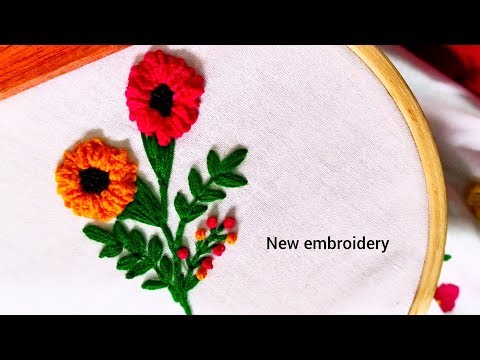 Simple Flower Embroidery Pattern | Easy Needlework Design Step by Step