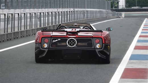 Insane Pagani Zonda S flatout run on circuit