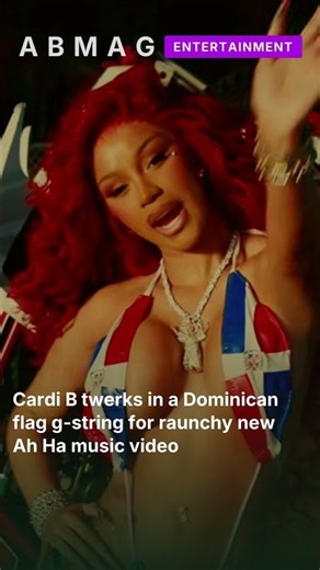 Cardi B twerks in a Dominican flag g-string for raunchy new Ah Ha music video #shorts