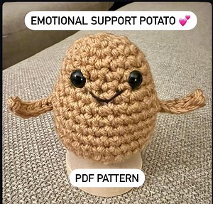 Emotional Support Potato Crochet Pattern / No Sew Digital Crochet Pattern / Stocking Stuffer /gift - Etsy