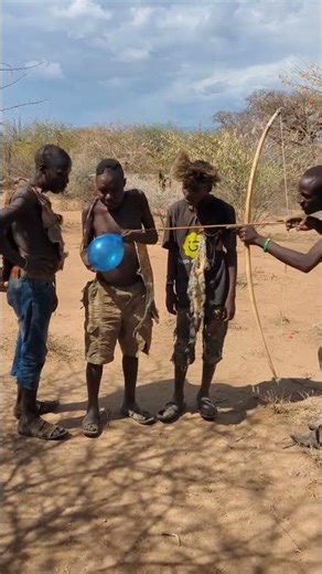 Hadza tribe people ran away at the sound of balloons#united #sound #balloons #africa #hadzatribe