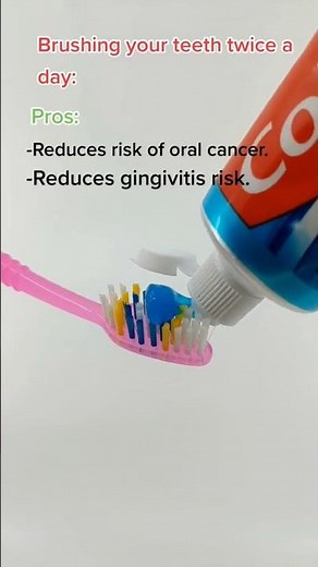 Brushing your teeth twice a day, pros and cons! #shorts #colgate #toothbrush #short