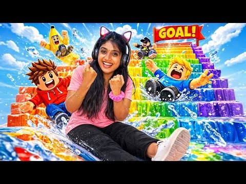 Climbing The Slippery Stairs In Roblox Is IMPOSSIBLE 😂 | Funny Roblox Obby Gameplay!