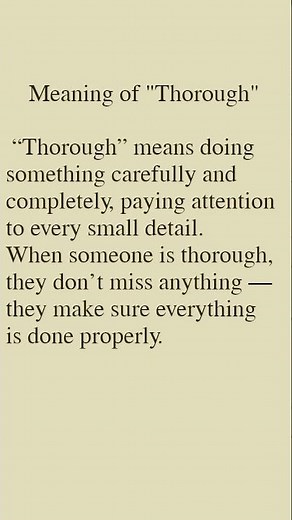 Meaning of "Thorough"