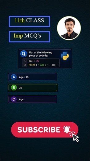 Guess output of python code 🔥 | 11th Computer MCQ || Sir Ikram #11thcomputerscience #python #shorts