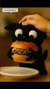 Labubu Gets Head Pats and a Burger #shorts