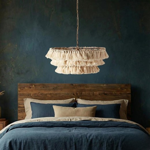 Tassel Boho Lamp Shade, Pendant Lamp Shade, Pendant Light, Hanging Lamp, Pendant Lighting, Lampshade, Ceiling Light, Chandelier Lighting - Etsy