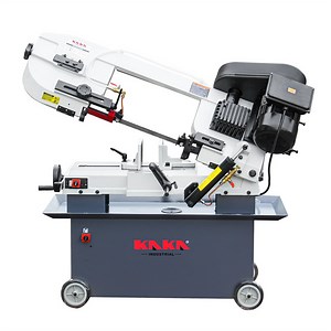 KAKA Industrial horizontal band saw 7"x12" Capacity BS-712N, Metal cut band saw, 4 step blade speeds by pulley wheel driven, Metal Horizontal Band Saw, Metal Band Saw with 1.5HP Motor 115V / 230V 1PH
