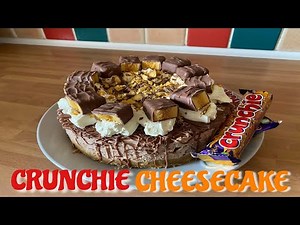 Crunchie Bar Cheesecake, Honeycomb, Recipe, No Bake. Chocolate Dessert.