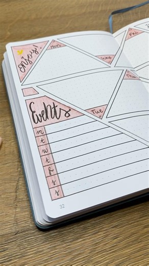 Creative Weekly Spread ✨ Triangle Layout Idea #bujowithiveinspo