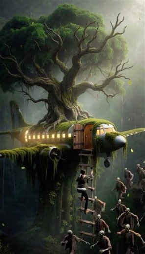 She Escaped the Zombies… and Turned a Crashed Plane into a Secret Home 😱✈️🏡