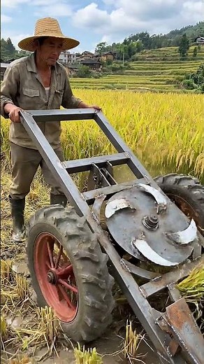 DIY Rice Harvester Machine | Powerful Rotary Blade Farming Tool