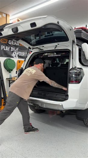 PART 1 of building out the back of this 4Runner • There is a lot of options out there but I decided to go my own route • First I’m building a base out of 3/4” birch and covering with carpet • I’ve attached it to the brackets that the tie down points use • These @crescent_tool 7-1/2” Titanium Coated Utility Shears I’ve had for years and they still go through this carpet like butter • This @flexpowertoolsna stapler is perfect for putting in a ton of staples to keep this carpet tight • Stay tuned f