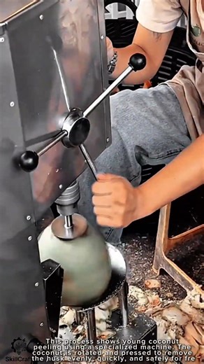 Fast Young Coconut Peeling Work Tool Using Automatic Machine #worktool