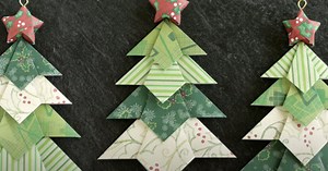 Inexpensive Folded Paper Christmas Tree Ornaments