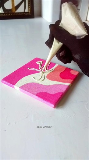 Texture 3D Calligraphy on Canvas ✨#shorts #calligraphy #3d