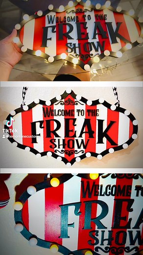 Welcome to the Freak Show Marquee door hanger sign Now available in my Etsy shop. Link in Bio or copy and paste this ⬇️⬇️⬇️. https://lemonlanecustoms.etsy.com/listing/1757178242 #wreathmaking #wreathmakersofinstagram #halloweendecor #wreathattachment #wreathdecor #halloweenwreath #porchdecor #doordecor #circus #circuslife #circusclown #evilclown #evilclowns #clown #halloweenclown #hauntedhouse #hauntedhouses #marqueesign #marqueelights #carnival #carnevil #popcorn #snack #tickets | Lemon Lane Cu